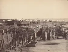 Fortifications, Manassas, Occupied by 13th Mass., 1862. Creator: Mathew Brady