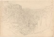 Fortified Castle Above a Narrow Valley. Creator: Friedrich Salathe
