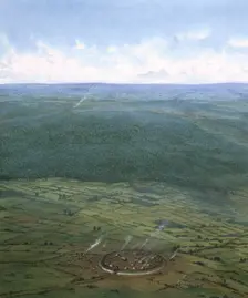Fortified enclosure, Southern England, c1000 BC. Creator: Frank Gardiner