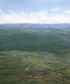 Fortified enclosure, Southern England, c1000 BC. Creator: Frank Gardiner