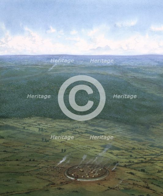 Fortified enclosure, Southern England, c1000 BC.  Creator: Frank Gardiner.