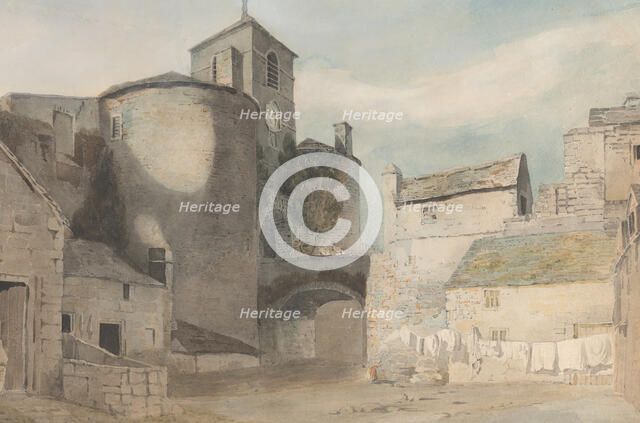 Fortified Entrance to a Welsh Town (East Gate of Caernarvon), ca. 1802. Creator: John Varley I.