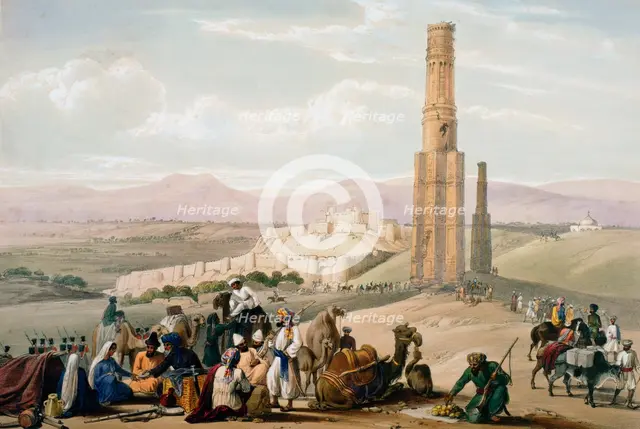Fortress and citadel of Ghanzi, First Anglo-Afghan War, 1838-1842 (c1850).. Artist: James Atkinson