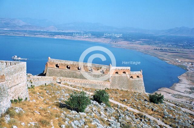 Fortress of Palamidi, Nafplion, Peloponnese, Greece. 