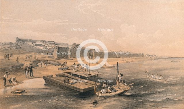 'Fortress of Yenikale Looking Towards the Sea of Azof', 1856. Artist: Georges McCulloch.