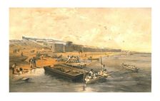 Fortress of Yenikale, looking towards the Sea of Azoff 1855. Creator: Edmund Walker