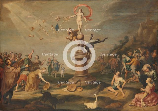Fortuna shares her gifts, Mid of 17th cen..