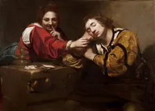 Fortune Telling Scene (Sleeper Awakened by a Young Woman), 1620s
