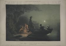 Fortune telling with wreaths on Trinity Day in Ukraine, 1860. Creator: Timm, Wassili (George Wilhelm) (1820-1895)