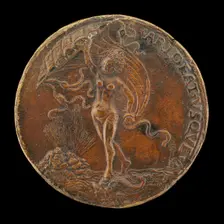 Fortune with Sail, on a Dolphin [reverse], 1500 or after. Creator: Unknown
