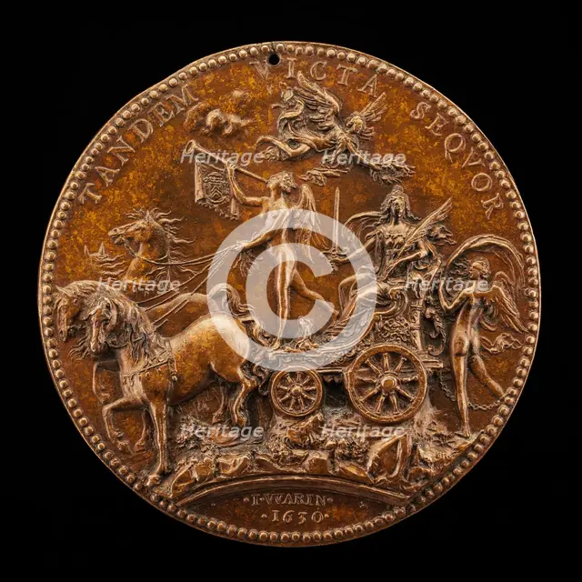 Fortune Chained to a Chariot Carrying Fame and France [reverse], 1630. Creator: Jean Warin.