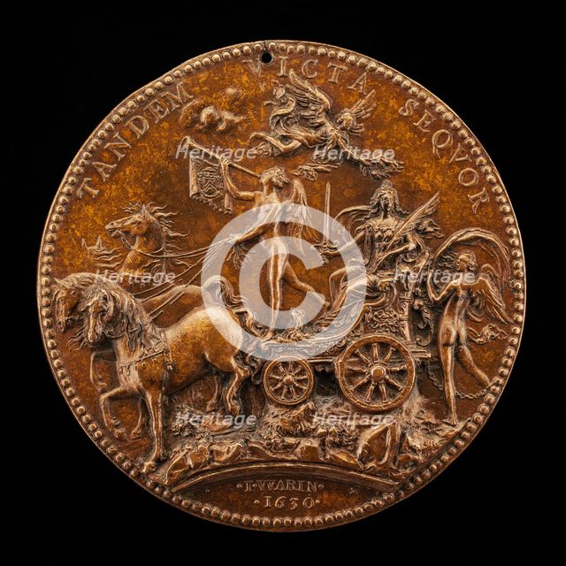 Fortune Chained to a Chariot Carrying Fame and France [reverse], 1630. Creator: Jean Warin.
