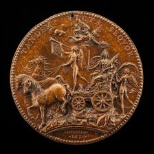 Fortune Chained to a Chariot Carrying Fame and France [reverse], 1630. Creator: Jean Warin