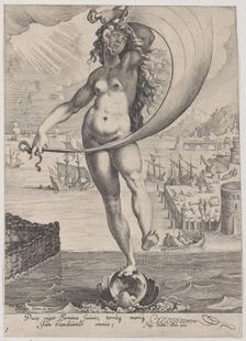 Fortune, from Virtues and Vices, 1596-97., 1596-97. Creator: Zacharias Dolendo