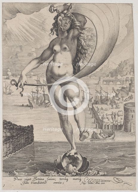 Fortune, from Virtues and Vices, 1596-97., 1596-97. Creator: Zacharias Dolendo.