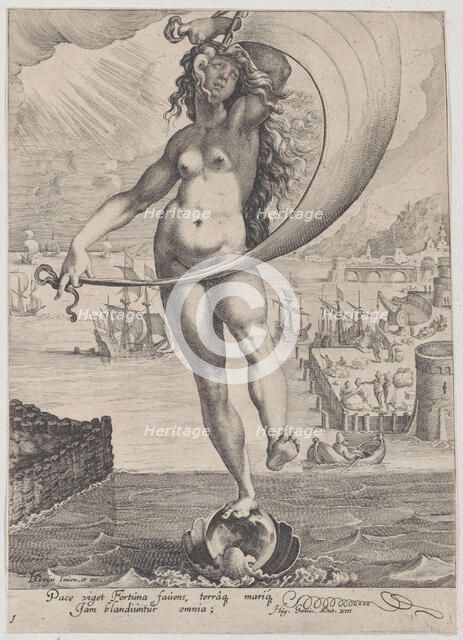 Fortune, from Virtues and Vices, 1596-97., 1596-97. Creator: Zacharias Dolendo.