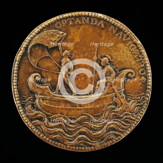 Fortune Holding a Sail, and Helmeted Woman [reverse], 1556. Creator: Pietro Paolo Galeotti.