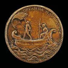 Fortune Holding a Sail, and Helmeted Woman [reverse], 1556. Creator: Pietro Paolo Galeotti