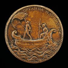 Fortune Holding a Sail, and Helmeted Woman [reverse], 1556. Creator: Pietro Paolo Galeotti