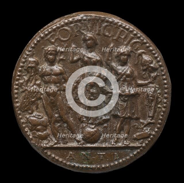 Fortune, Mars, and Minerva [reverse]. Creator: Pier Jacopo Alari Bonacolsi.