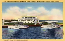 Forty Passenger Clipper Ships at Pan-American International Airport, Miami, Florida USA, 1934