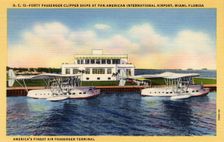 Forty Passenger Clipper Ships at Pan-American International Airport, Miami, Florida USA, 1934