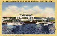 Forty Passenger Clipper Ships at Pan-American International Airport, Miami, Florida USA, 1934
