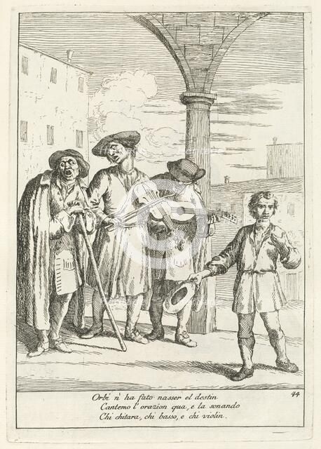 Fà ballar i Cani (Street Entertainer), published 1753. Creator: Gaetano Gherardo Zompini.