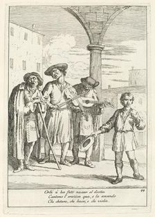 Fà ballar i Cani (Street Entertainer), published 1753. Creator: Gaetano Gherardo Zompini