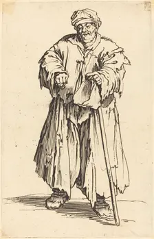 Fat Beggar with Eyes Cast Down, c. 1622. Creator: Jacques Callot
