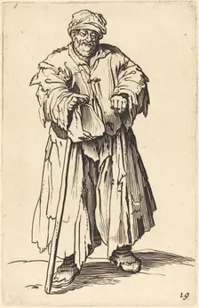 Fat Beggar with Eyes Cast Down. Creator: Unknown