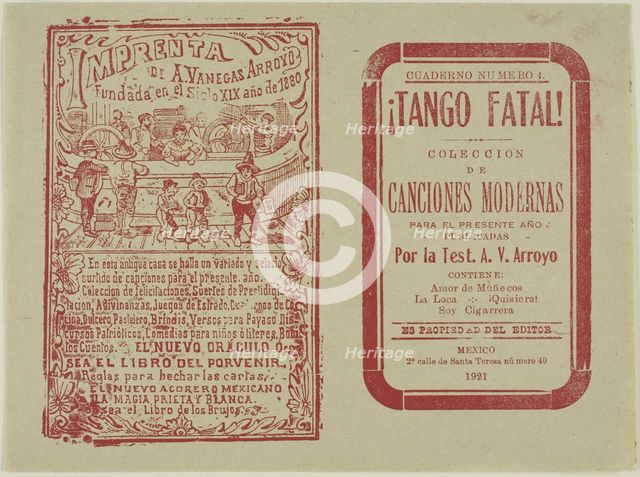 Fatal Tango!, 1921. Creator: José Guadalupe Posada.