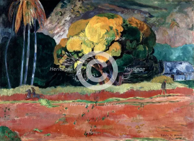 'Fatata Te Moua (At the Foot of a Mountain)', 1892.  Artist: Paul Gauguin