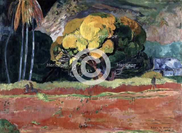 'Fatata Te Moua (At the Foot of a Mountain)', 1892.  Artist: Paul Gauguin