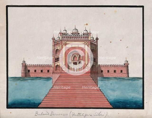 Fatehpur Sikri: Bulund Darwaza, (between 1800 and 1899?). Creator: Unknown.