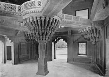 Fatehpur Sikri. Pillar in the Dewan-i-Khas c1910. Creator: Unknown