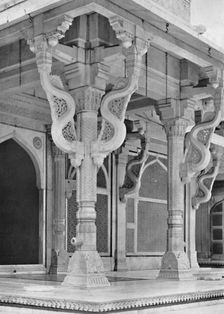 Fatehpur Sikri. Pillars on front of Tomb of Sheik Salem Christi c1910. Creator: Unknown