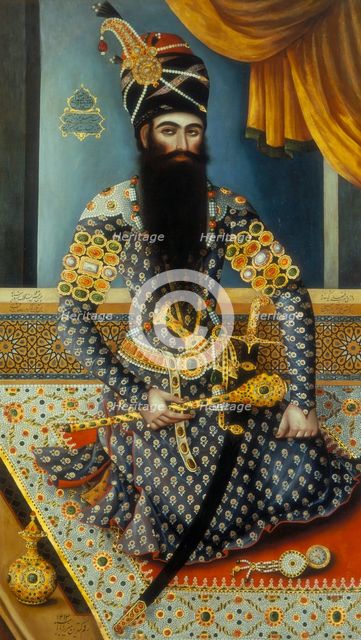 Fath Ali Shah, the Shah of Persia, (c1800?). Creator: Unknown.