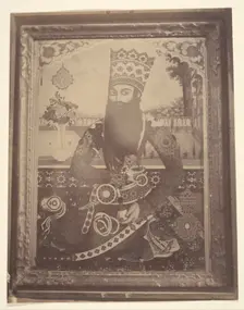 [Fath-Ali Shah, Painting that Once Belonged to Hmah [?] Saula, Uncle of the King.], 1840s-60s. Creator: Possibly by Luigi Pesce