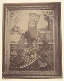 [Fath-Ali Shah, Painting that Once Belonged to Hmah [?] Saula, Uncle of the King.], 1840s-60s. Creator: Possibly by Luigi Pesce