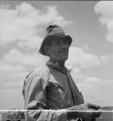 Father of Texas migrant family who follow the cotton crop from Corpus Christi..., 1937. Creator: Dorothea Lange