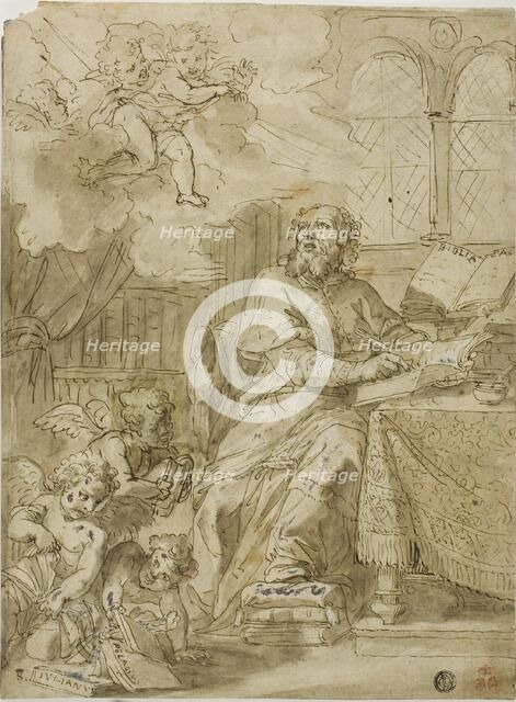 Father of the Church Writing in His Study, n.d. Creator: Unknown.