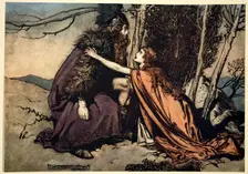 Father! Father! Tell me what ails thee? With dismay thou art filling thy child! 1910. Creator: Arthur Rackham