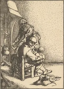 Father Feeding his Child, 1610-85. Creator: Unknown