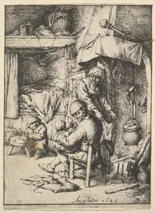 Father Feeding his Child, 1610-85. Creator: Adriaen van Ostade