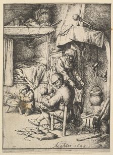 Father Feeding his Child, 1610-85. Creator: Adriaen van Ostade