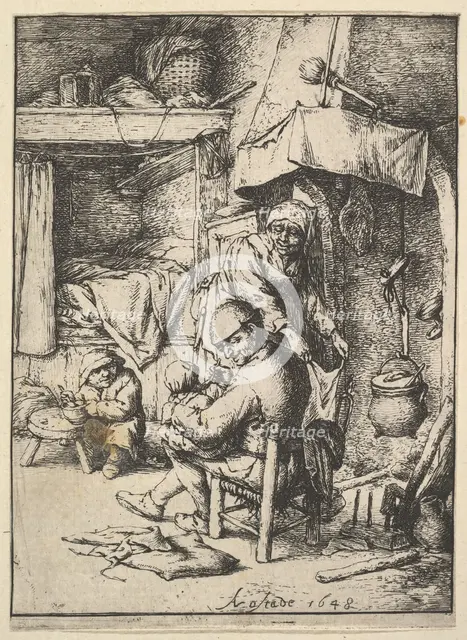 Father Feeding his Child, 1610-85. Creator: Adriaen van Ostade.