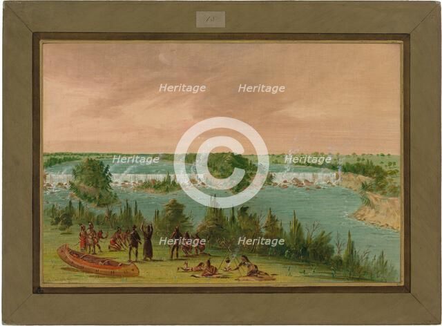 Father Hennepin and Companions at the Falls of St. Anthony. May 1, 1680, 1847/1848. Creator: George Catlin.