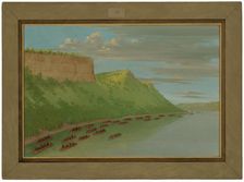 Father Hennepin and Companions Passing Lover's Leap. April 1680, 1847/1848. Creator: George Catlin