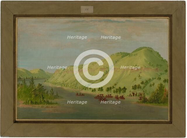Father Hennepin Leaving the Mississippi to Join La Salle. May 8, 1680, 1847/1848. Creator: George Catlin.